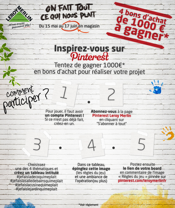 Leroy Merlin Règles concours Pinterest