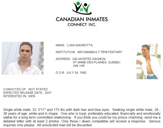 Luka Magnotta site de rencontre