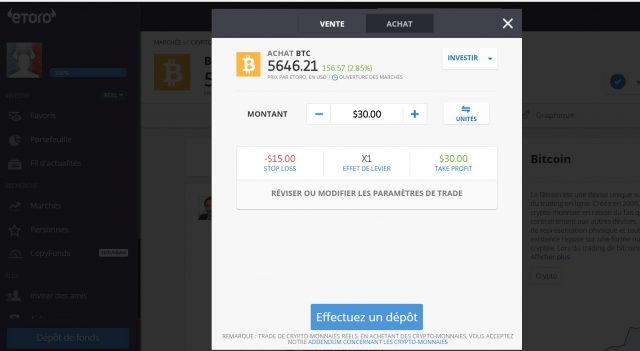 Comment acheter des Bitcoins en France etoro