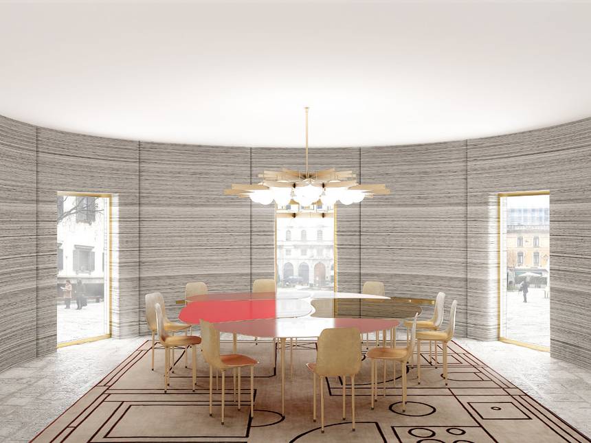 Une maison imprimée en 3D exposée lors du salon du design de Milan