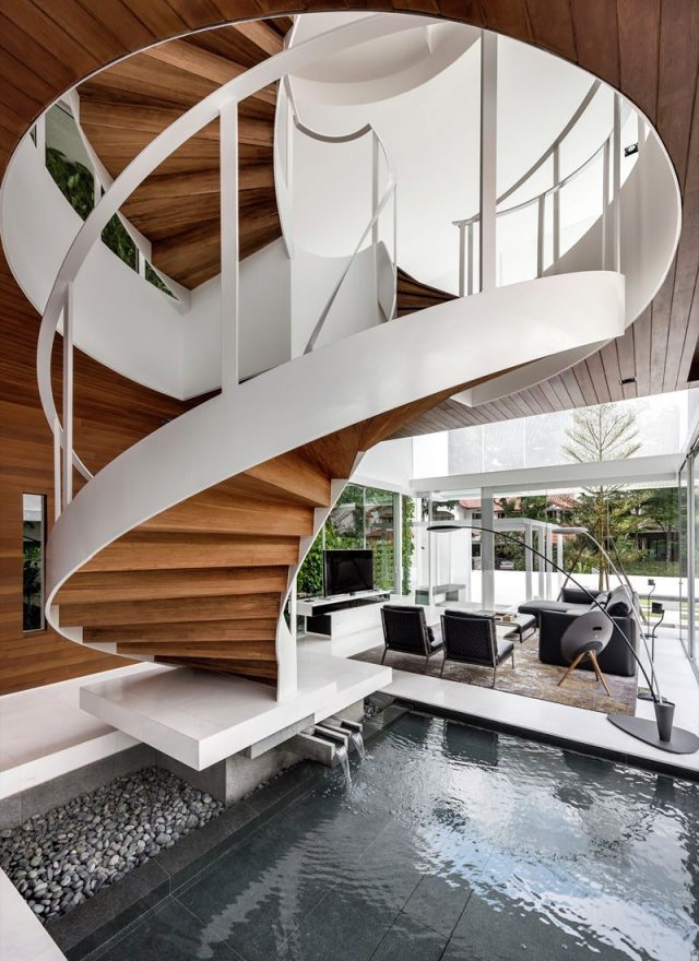 Un escalier en colimaçon imaginé par Park + Associates