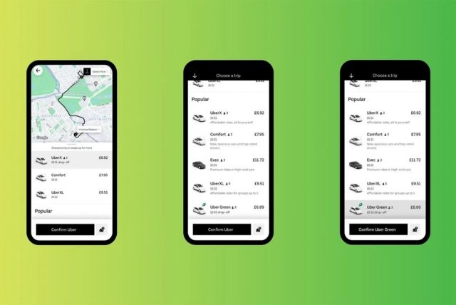 Uber Green permet de réserver un trajet en véhicule électrique à Londres