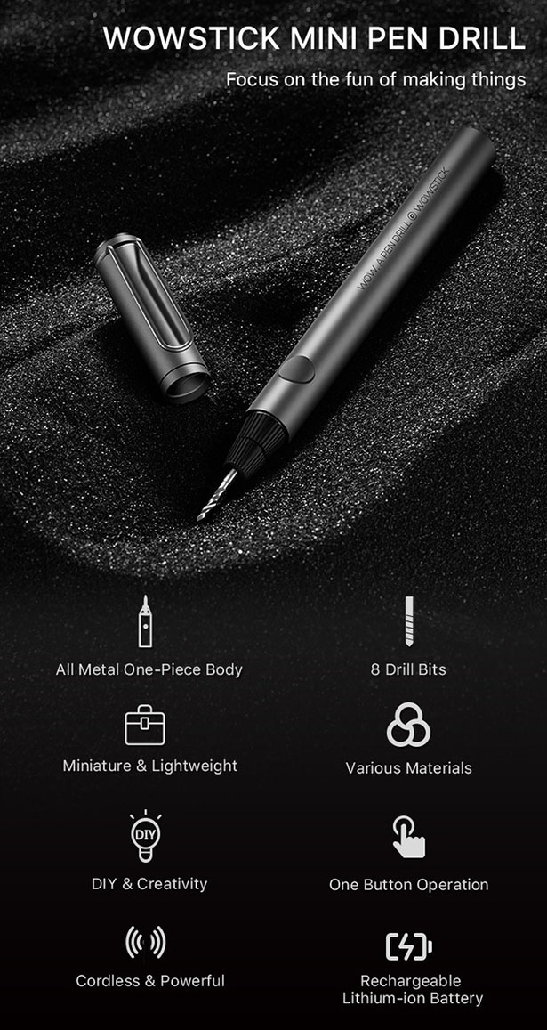 WowStick – Une mini perceuse électrique de la taille d'un stylo