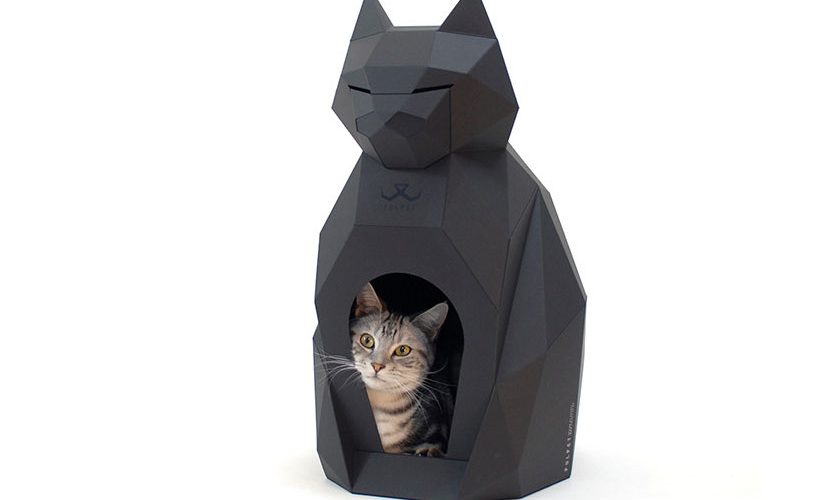 Pulpet - Une maison en papier pour chat ressemble à une belle et élégante sculpture