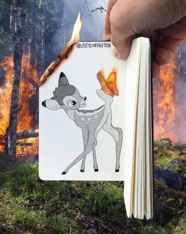 Feux de forêt contre Bambi