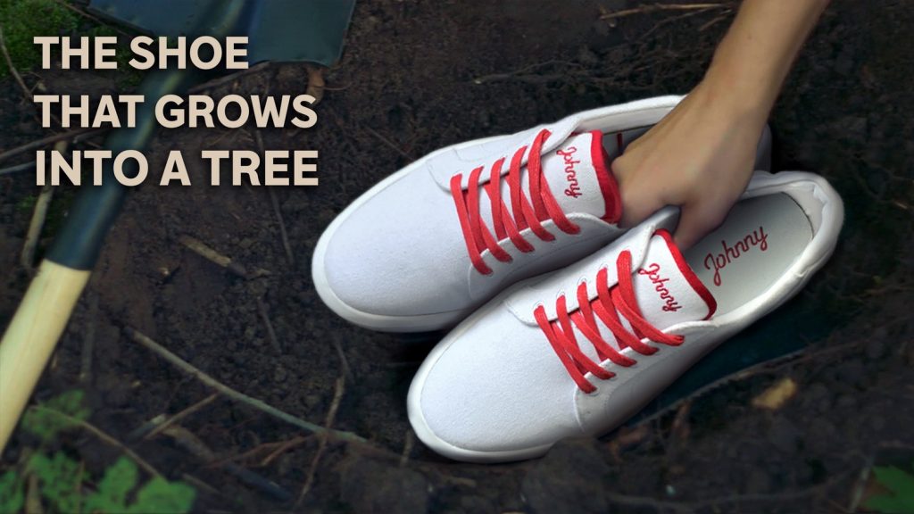 Luc Houle invente une chaussure qui devient un arbre