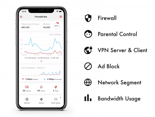 Connectivité du Purple de Firewalla 