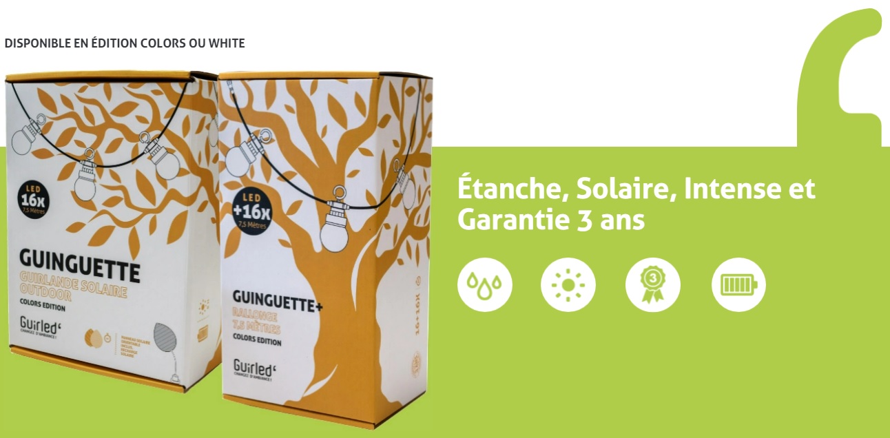 Guinguette Solaire White Edition 32 LED