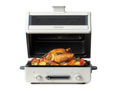 Four électrique multifonctionnel à couvercle rabattable pour différentes méthodes de cuisson