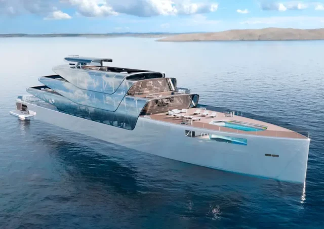 Pegasus - Un yacht invisible grâce à ses ailes solaires réfléchissantes